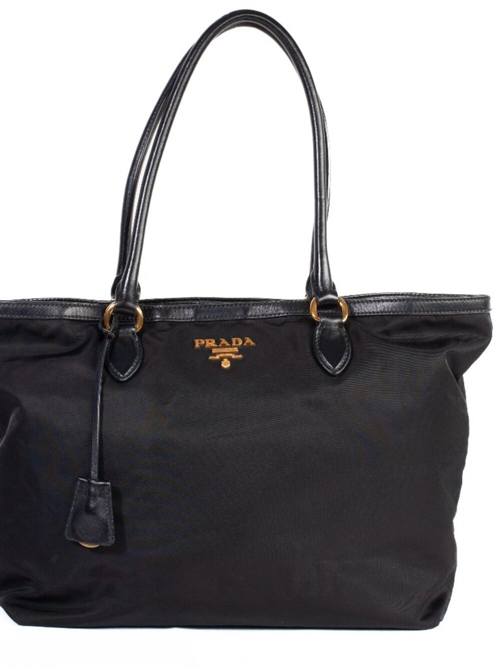 Authentic Prada Tessuto Black Nylon Medium Shopping Tote